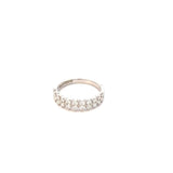 Diamond ring with tiny double row creating an oval 18kt white gold - Gaines Jewelers