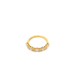 Diamond wedding ring, large & small diamonds 18kt yellow gold - Gaines Jewelers