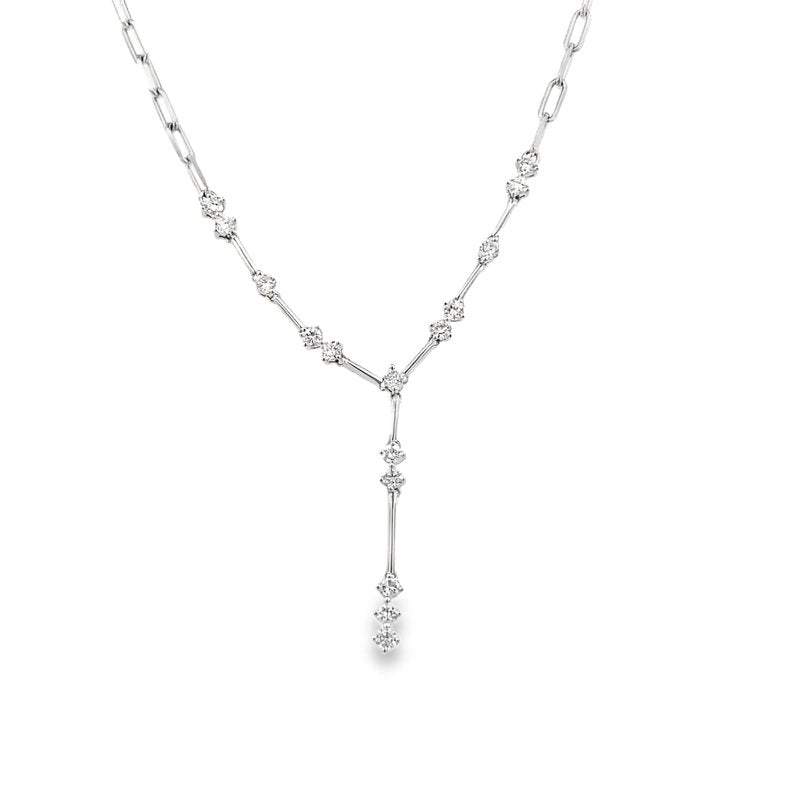 Diamond Y Necklace 16=.62ct, 14kt white gold - Gaines Jewelers