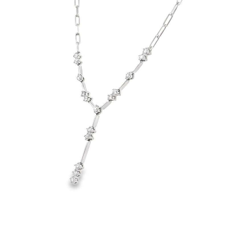 Diamond Y Necklace 16=.62ct, 14kt white gold - Gaines Jewelers