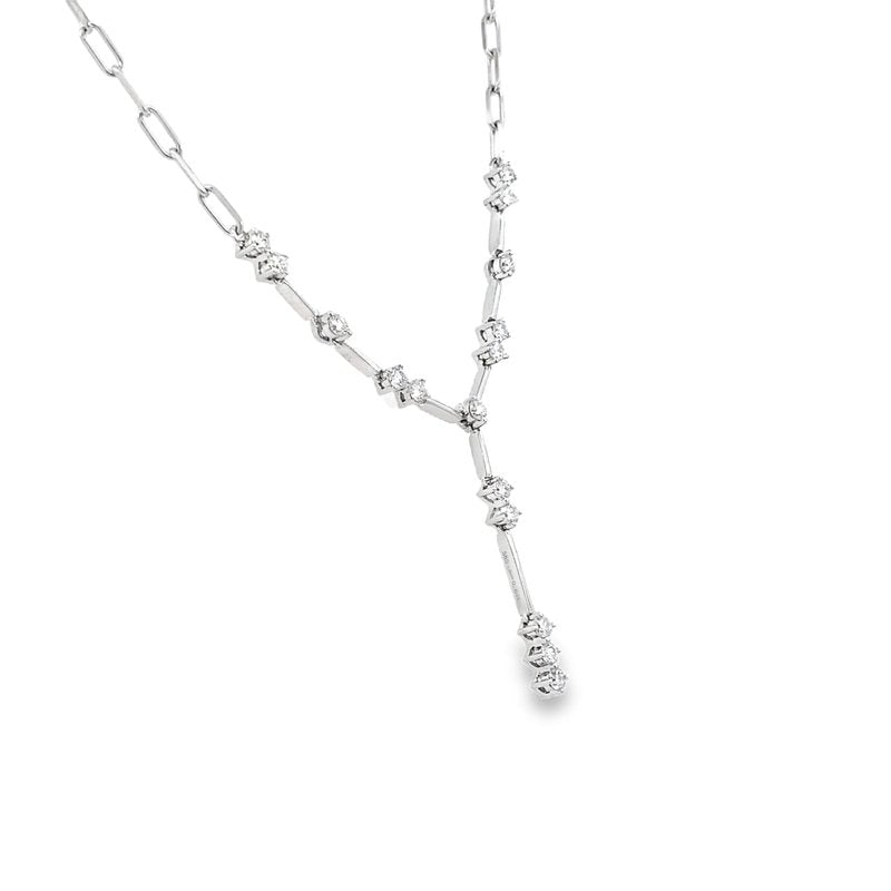 Diamond Y Necklace 16=.62ct, 14kt white gold - Gaines Jewelers