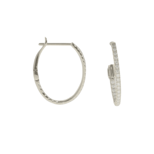 Diamonds hoop earrings, inside - out with 50 diamonds=.26ct in 14kt white gold by Nemati - Gaines Jewelers