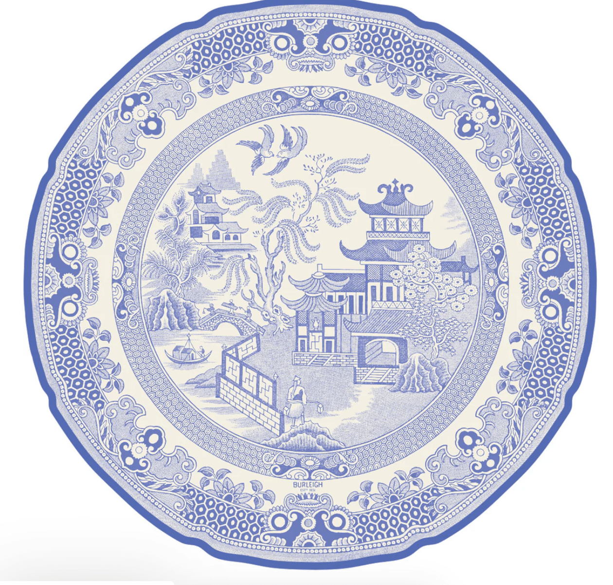 Die - Cut Blue Willow Plate Placemat - Hester & Cook - Gaines Jewelers