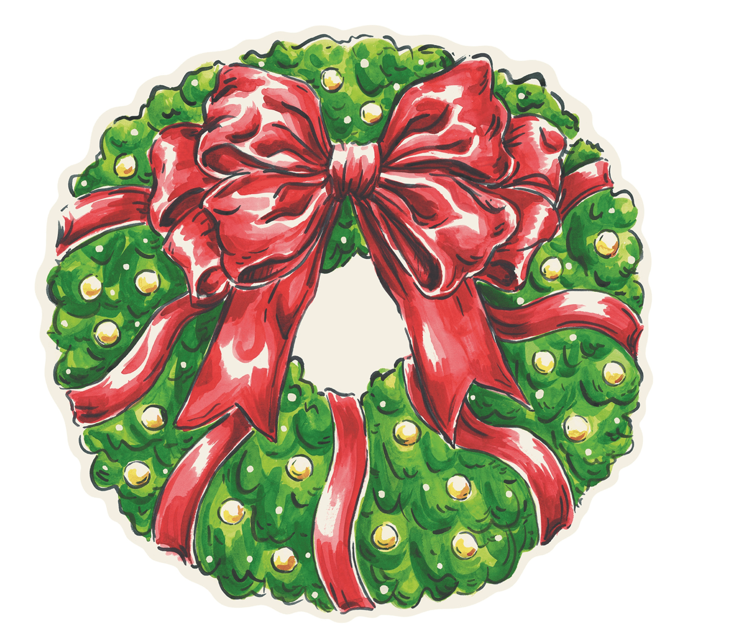 Die - cut Holiday Wreath Placemat - 12 sheets - Hester & Cook - Gaines Jewelers