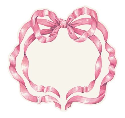 Die - Cut Pink Bow Placemat - Hester & Cook - Gaines Jewelers