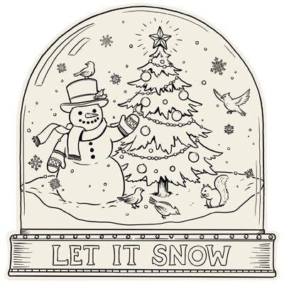 Die-cut Snow Globe Coloring Placemat - Hester & Cook - Gaines Jewelers