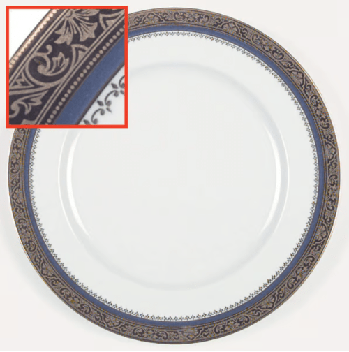 * Dinner Plate Marquis Blue - Deshoulieres - Gaines Jewelers