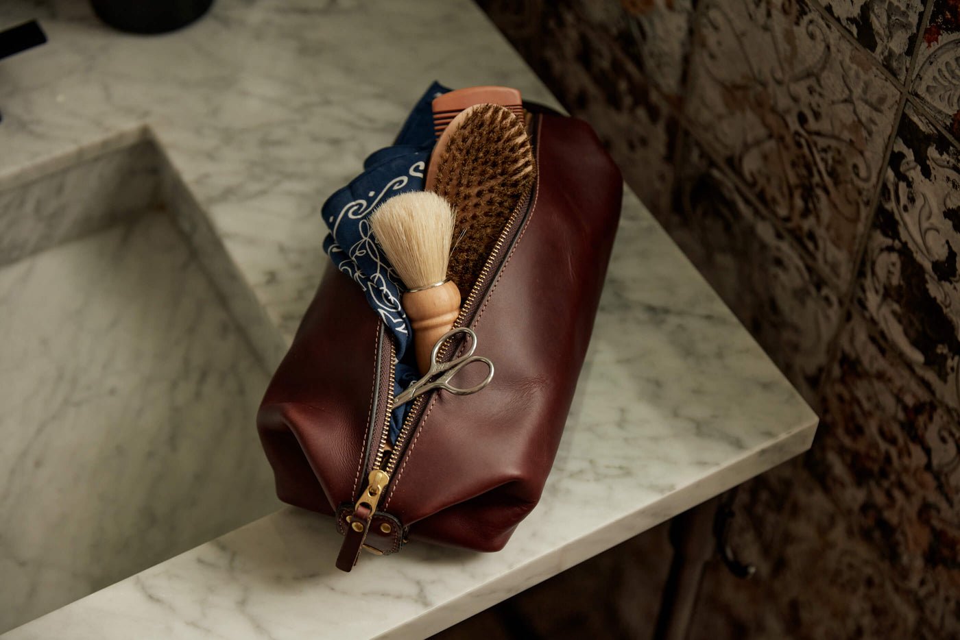 Dopp Kit - Dark Brown - Clayton & Crume - Gaines Jewelers