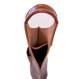 Double Barrel Bottle Tote - Harness Brown - Kingfisher Leatherworks - Gaines Jewelers