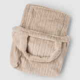Dream Channel Faux Fur Blanket & Bag Set 45x60 - Sandstone - Barefoot Dreams - Gaines Jewelers