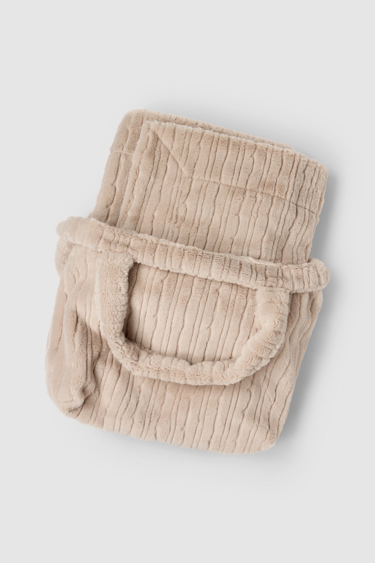 Dream Channel Faux Fur Blanket & Bag Set 45x60 - Sandstone - Barefoot Dreams - Gaines Jewelers