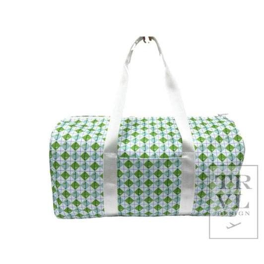 Duffel- Tee Time Aqua Green Diamond Weekender Bag - Gaines Jewelers