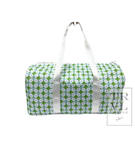 Duffel- Tee Time Aqua Green Diamond Weekender Bag - Gaines Jewelers