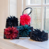 Lisi Lerch - Black Scallop Ruby - Feather Clutch- WS: Red