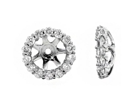 Earring jackets diamond 28=.57ct 14kt white gold halo - Gaines Jewelers