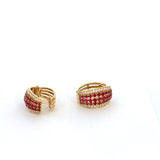 Earring Ruby & Diamond 14k Yellow Gold - Rego - Gaines Jewelers