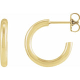 earrings - 14kt yellow gold 13mm/2.5mm hollow hoop - Gaines Jewelers