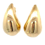 Earrings designed as a tear - drop button, extra large in 14kt yellow gold - Gaines Jewelers