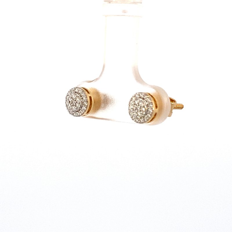 ****Earrings - diamond cluster studs 0.26ct 14kt yellow gold - Gaines Jewelers