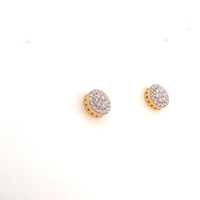 Earrings - diamond cluster studs 14kt yellow gold - Gaines Jewelers