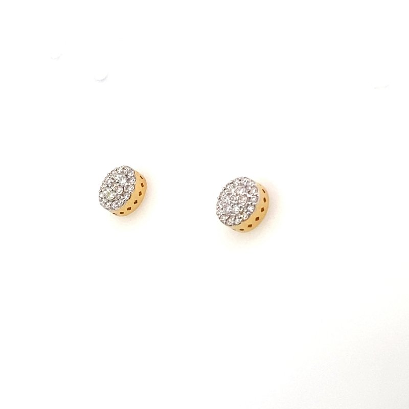 Earrings - diamond cluster studs 14kt yellow gold - Gaines Jewelers