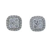 Earrings diamond cushion shape studs - Gaines Jewelers