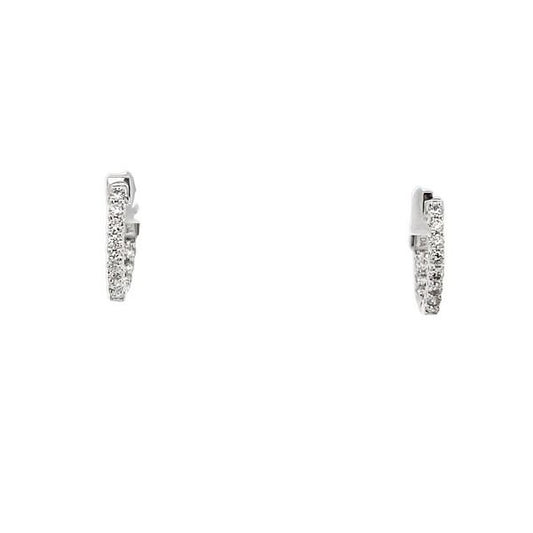 Earrings diamond hoops 22=.50ct 14kt white gold - Gaines Jewelers