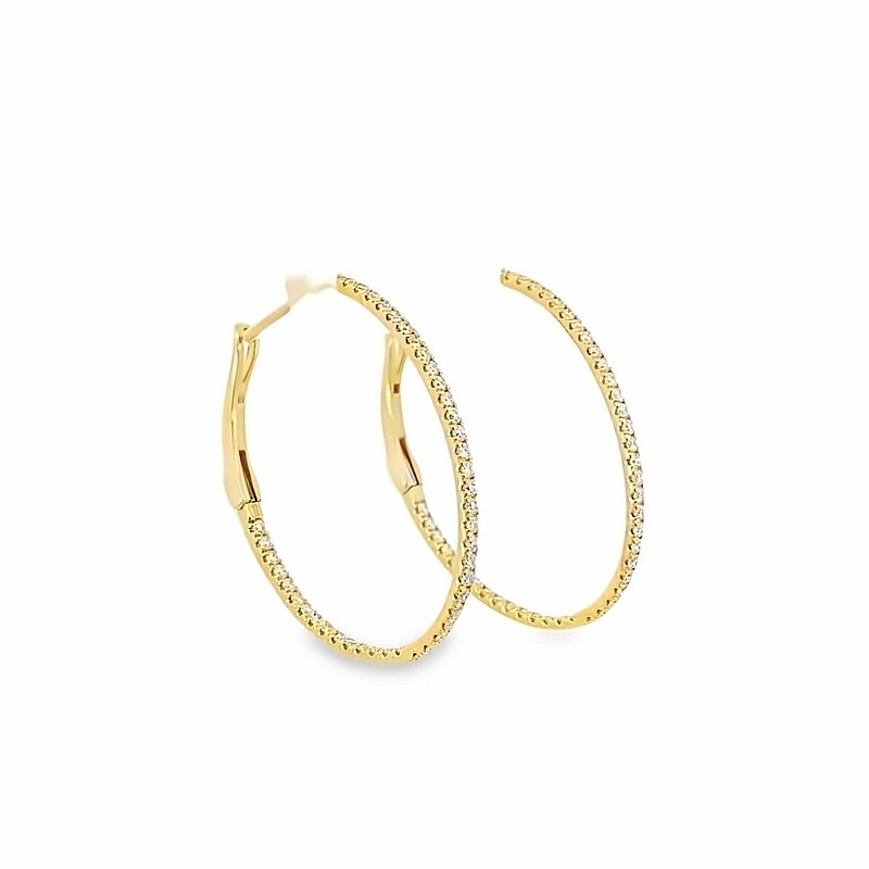 Earrings diamond hoops 76=.49ct inside-out 14kt yellow gold - Gaines Jewelers