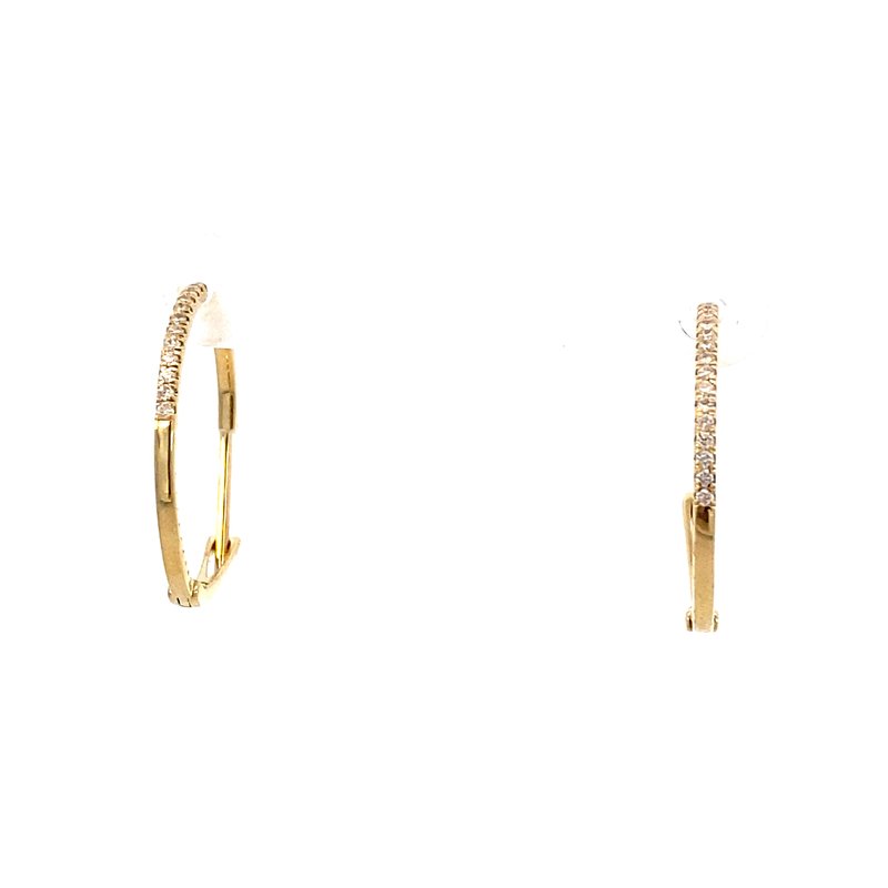 Earrings diamond hoops 76=.49ct inside-out 14kt yellow gold - Gaines Jewelers