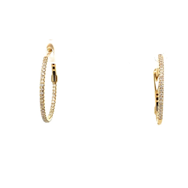 Earrings diamond hoops 76=.49ct inside-out 14kt yellow gold - Gaines Jewelers