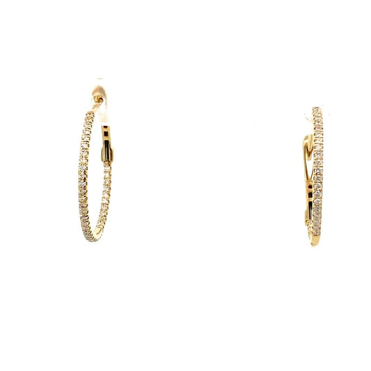 Earrings diamond hoops 76=.49ct inside-out 14kt yellow gold - Gaines Jewelers