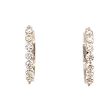 Earrings diamond hoops huggies 14=.28ct 14kt white gold - Gaines Jewelers