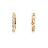 Earrings diamond hoops small 14=.56ct 14kt yellow gold - Gaines Jewelers