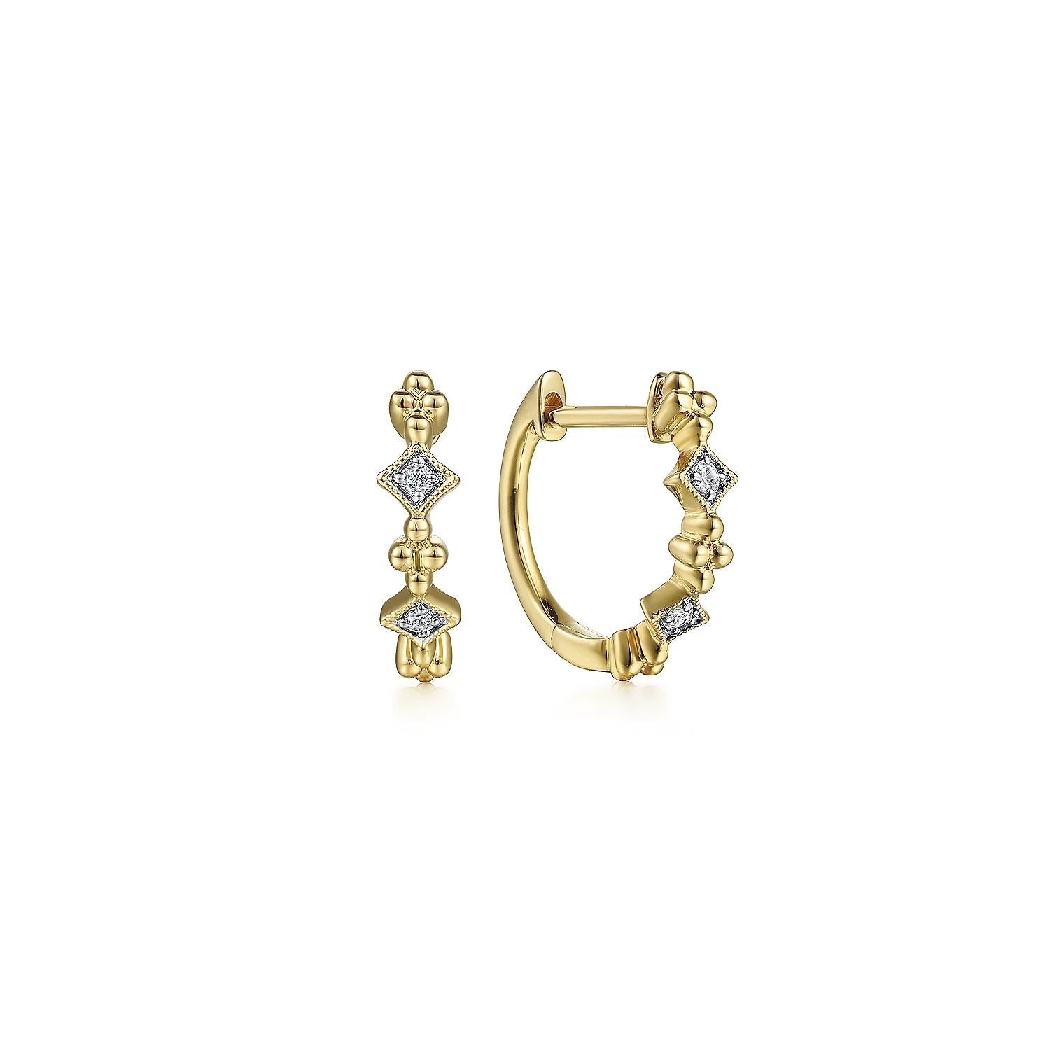 Earrings diamond hoops tiny - Gaines Jewelers
