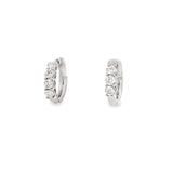 Earrings diamond huggies 6=0.73ct 14kt white gold - Gaines Jewelers