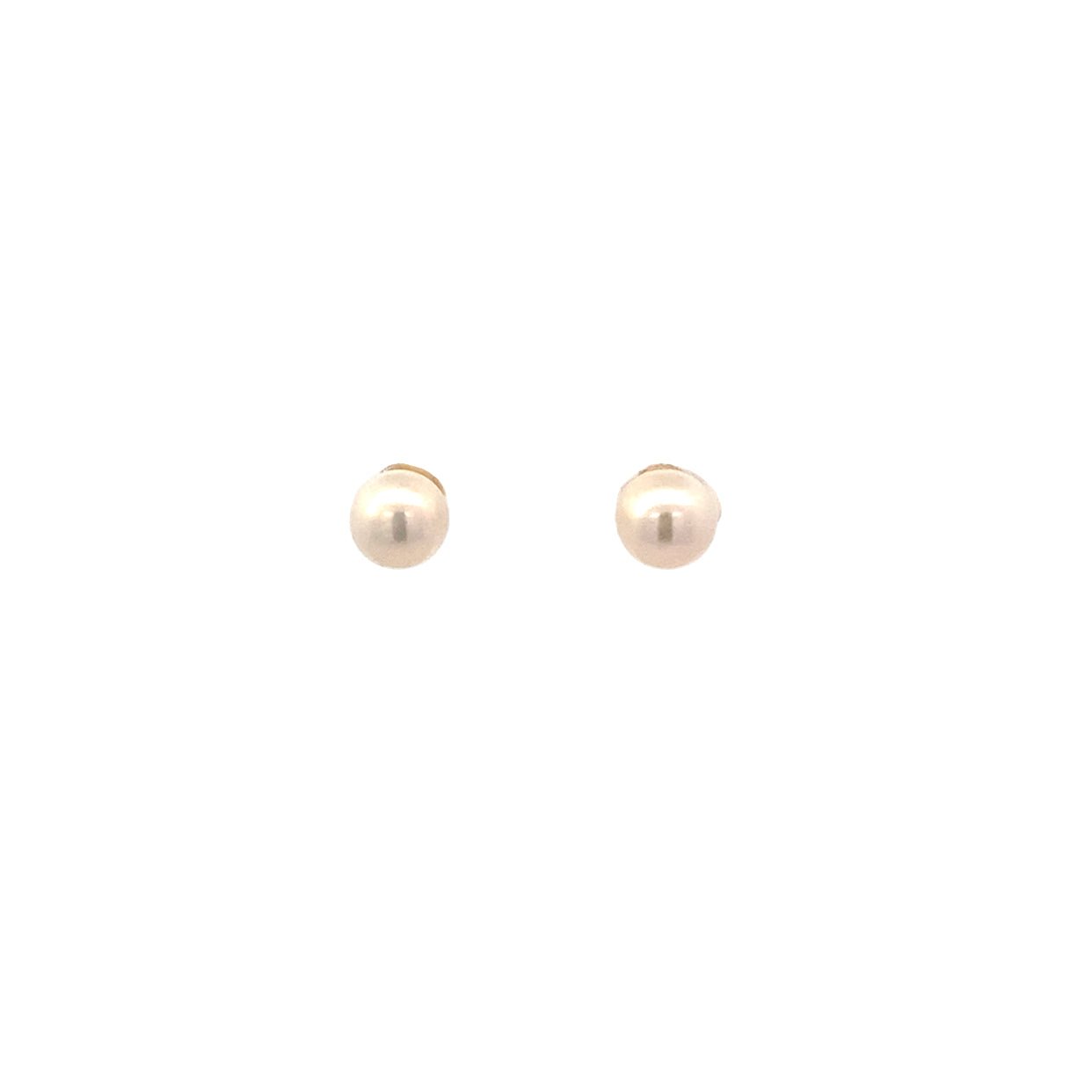 Earrings - fresh water pearl studs 5.5 - 6mm 14kt yellow gold - Gaines Jewelers