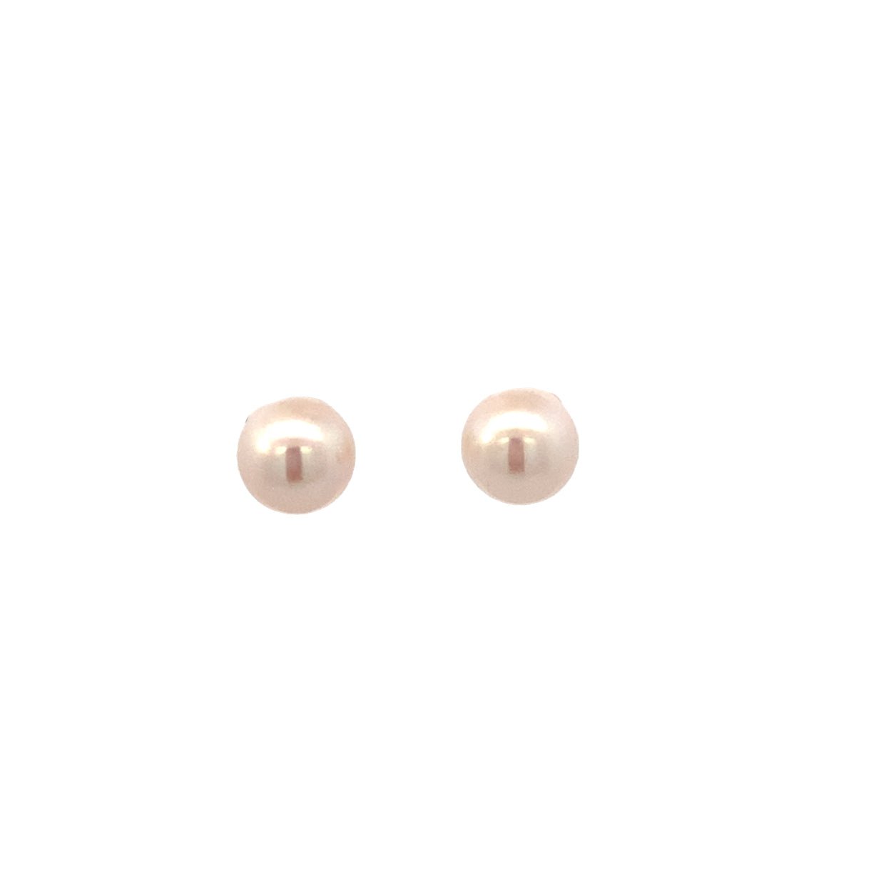 Earrings - fresh water pearl studs 9 - 9.5mm 14kt yellow gold - Gaines Jewelers