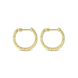Earrings - inside out diamond hoops 20mm 0.48ct 14kt yellow gold - Gaines Jewelers