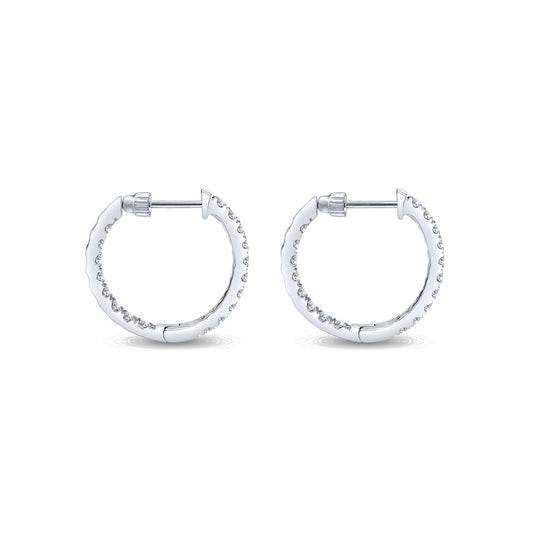 Earrings - inside - out diamond hoops total weight - .97ct 14kt white gold - Gaines Jewelers