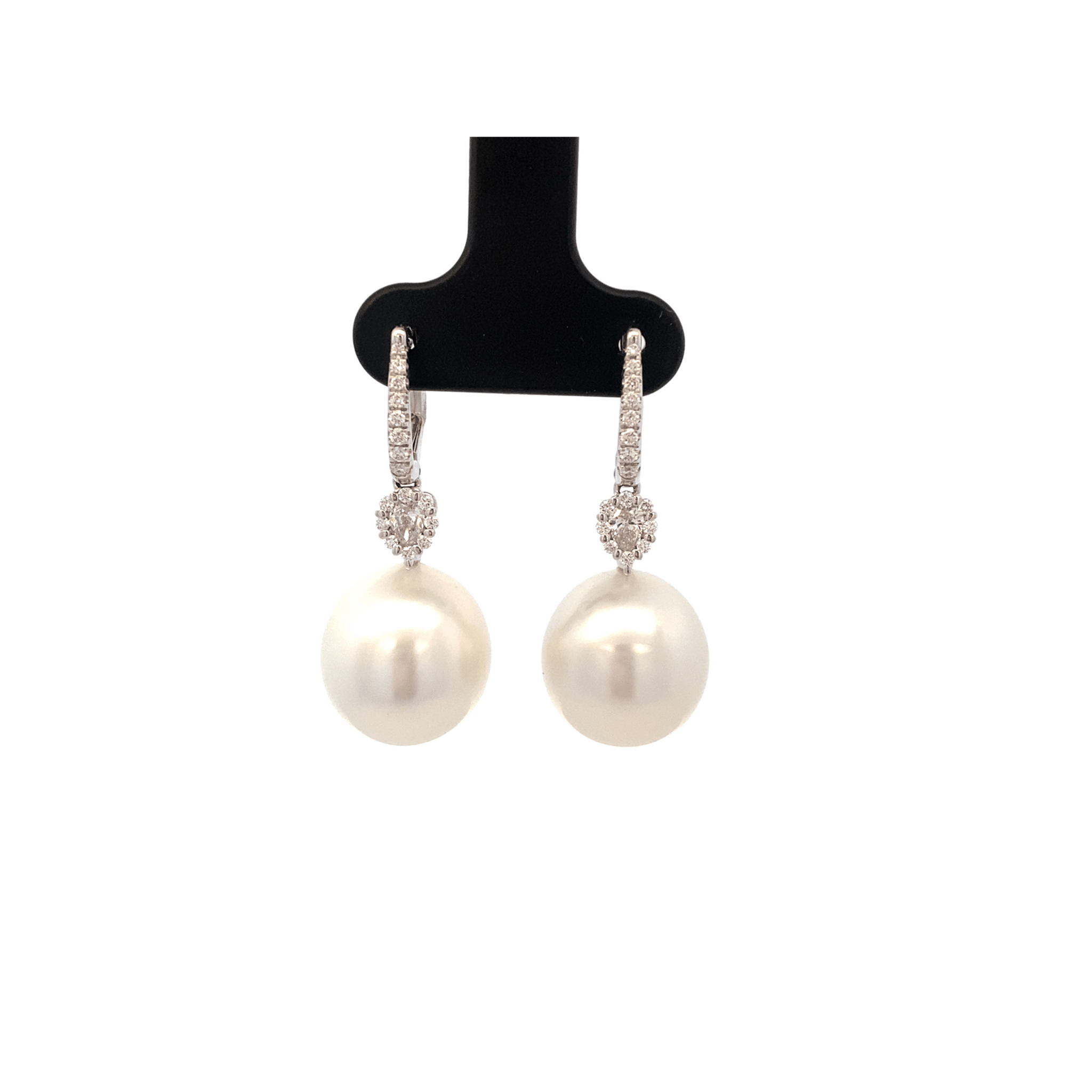 Earrings - Pearl Round Diamond Earrings - Mastoloni - Gaines Jewelers