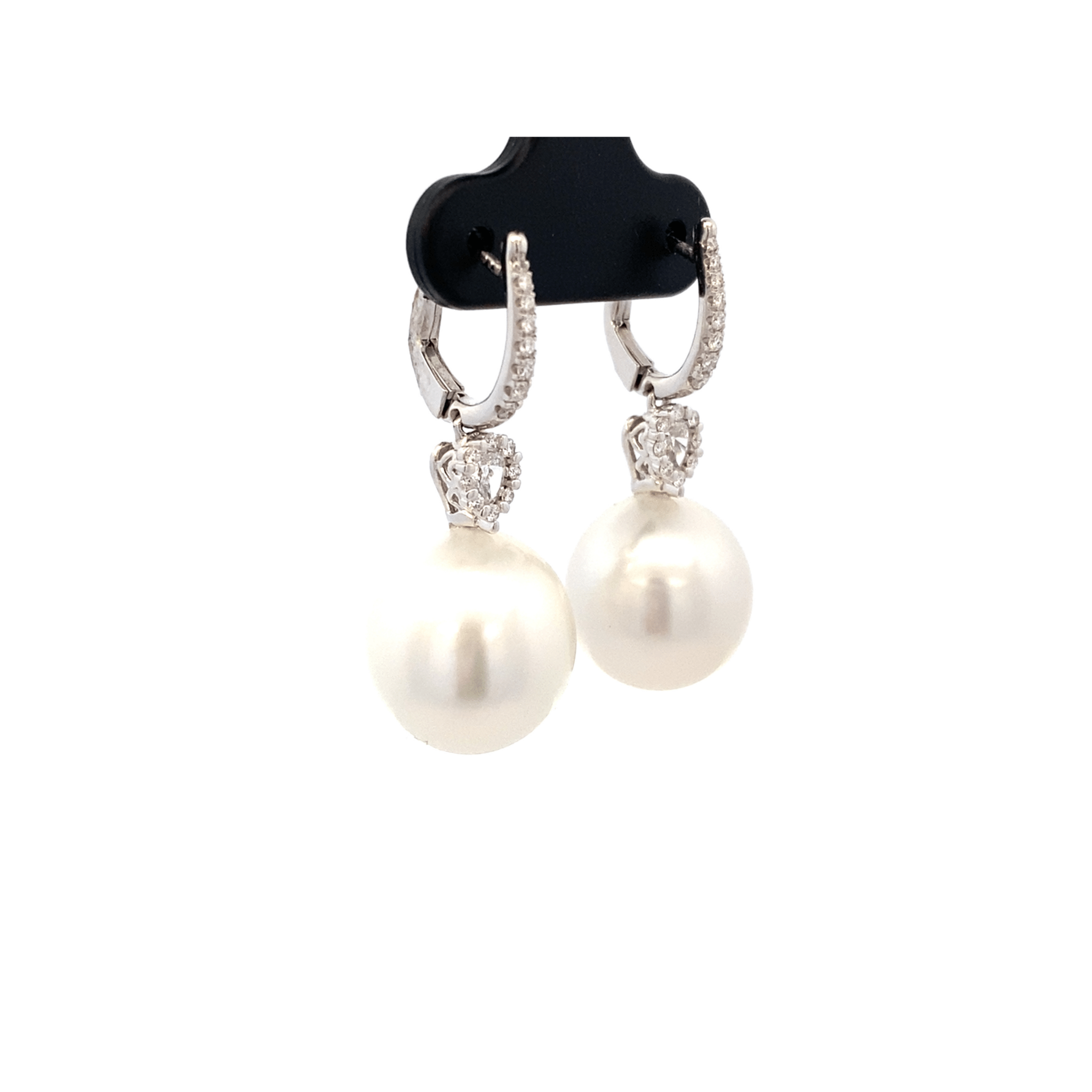 Earrings - Pearl Round Diamond Earrings - Mastoloni - Gaines Jewelers