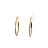 Earrings small diamond hoops set inside-out 1.21ct 14kt yellow gold- Amba Gems - Gaines Jewelers