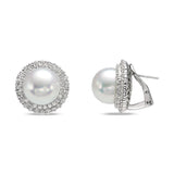 Earrings - White Gold Pearl Sparkles - Mastoloni - Gaines Jewelers