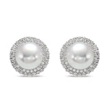 Earrings - White Gold Pearl Sparkles - Mastoloni - Gaines Jewelers