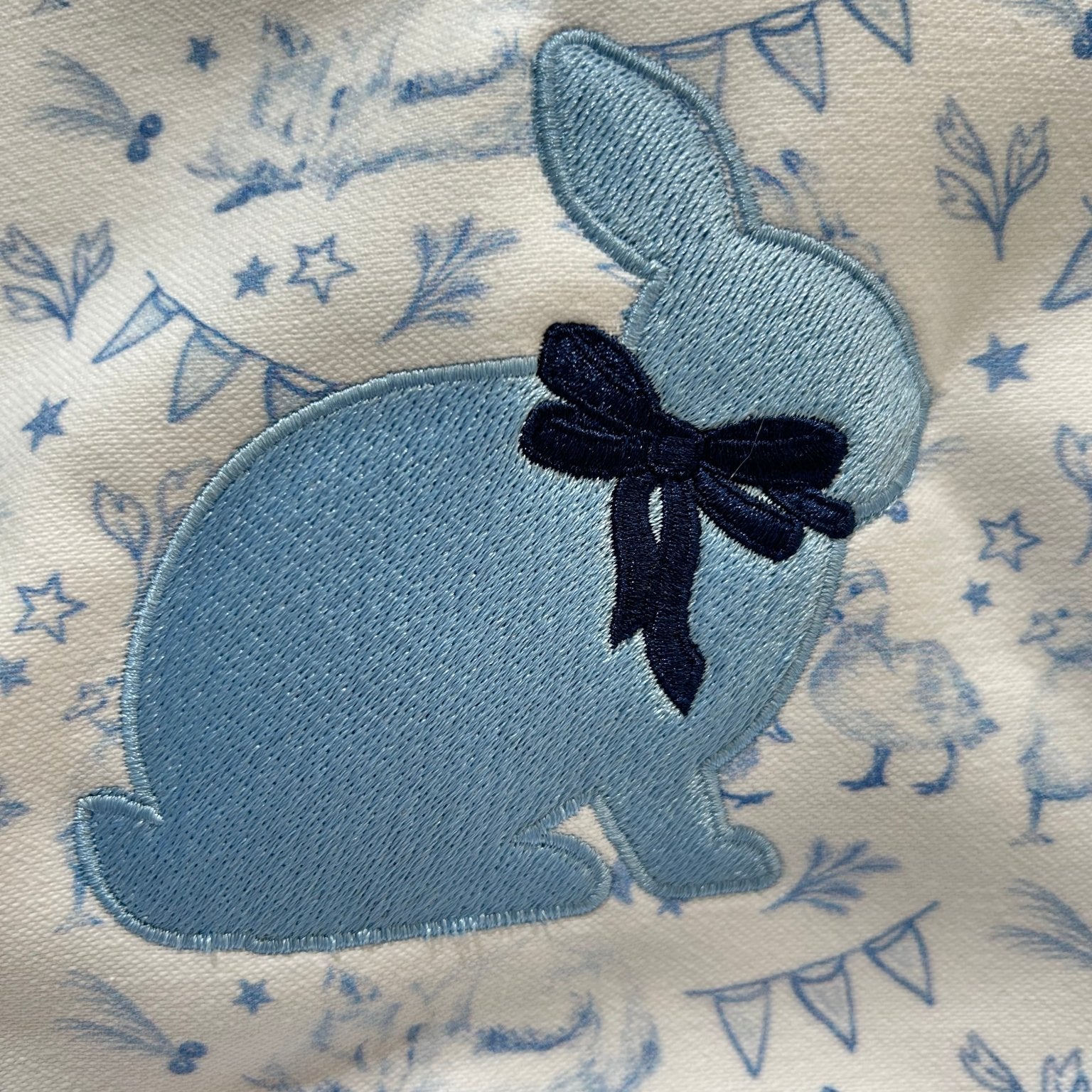 Easter Basket - Petites at Play with Blue Embroidered Bunny - Petite Keep - Gaines Jewelers