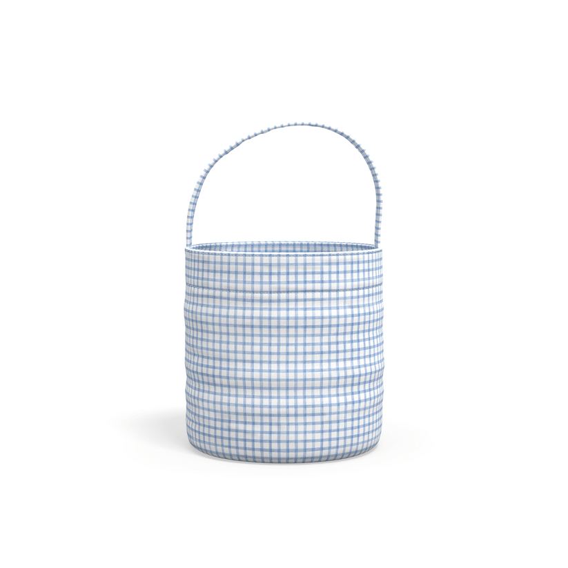 Easter Basket - Picnic in Blue with Blue Embroidered Cross - Petite Keep - Gaines Jewelers