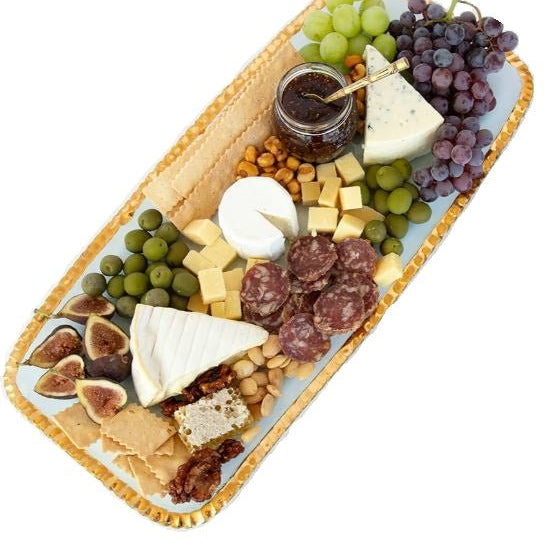 Edgey Banquet Rectangular Tray - Gold - Annieglass - Gaines Jewelers