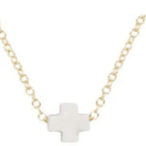 egirl 14" Necklace Gold - Signature Cross Small Off - White - enewton - Gaines Jewelers
