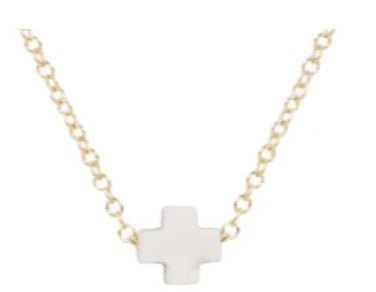 egirl 14" Necklace Gold - Signature Cross Small Off - White - enewton - Gaines Jewelers