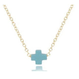 egirl 14" Necklace Gold - Signature Cross Small Turquoise - enewton - Gaines Jewelers